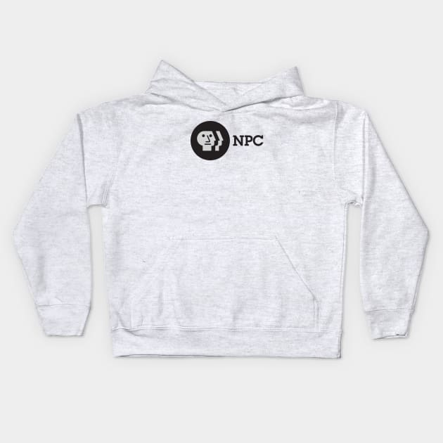 NPC Meme Funny PBS Parody Logo Kids Hoodie by artbitz